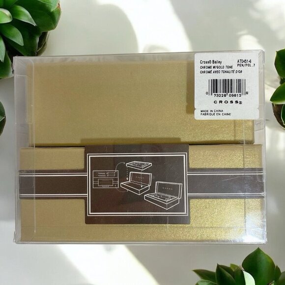 Cross Bailey Vintage Chrome with Gold Tone Pen & Pencil Set Including Gift Box - Picture 3 of 6